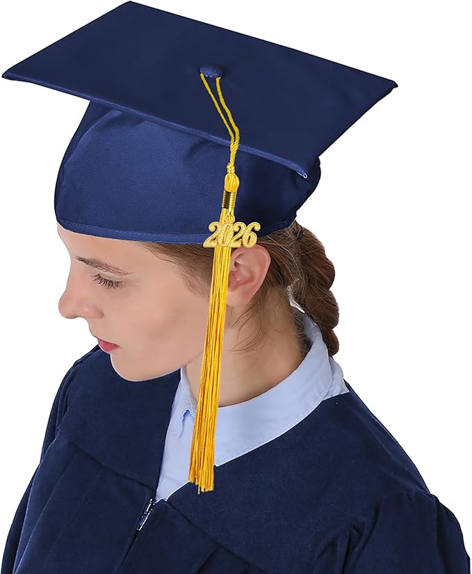 GraduationMall Matte Graduation Cap with 2026 Tassel for High School & Bachelor