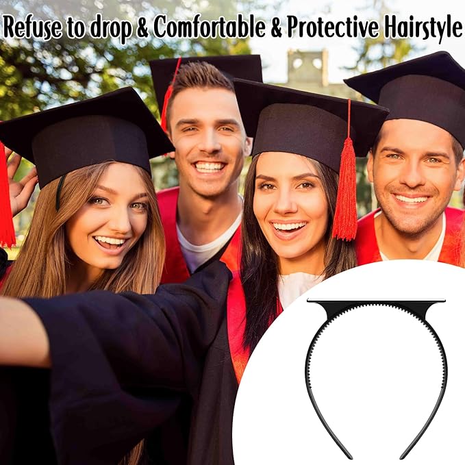 UQM Graduation Cap Headband, Anti-fall Grad Cap Headband Hat Accessories for Graduates Students, Keeps Hairstyle Fixed