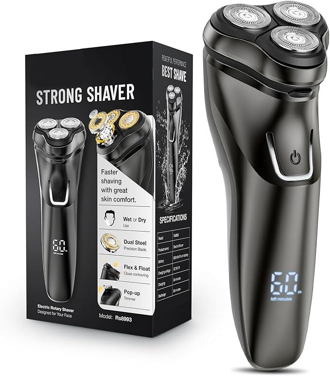 Electric Razor for Men Cordless: Sensitive Skin Care, Electric shavers for Men - 4D Flex Blades, IPX6 Waterproof, USB Fast Charging, Pop-up Trimmer, Gifts for Father's Day
