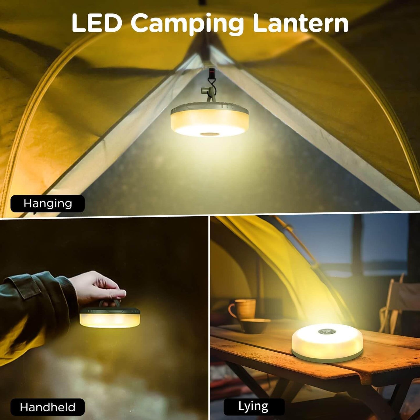 OGERY 2-Pack Camping String Lights, 4 in 1 Quick Storage 32.8FT Rechargeable Indoor Outdoor Fairy Lights String with 8 Lighting Modes, Hanging Portable LED for Christmas Decor Patio Party Essentials