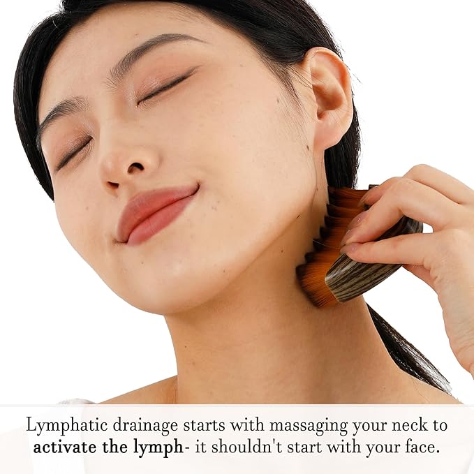 No Oil Lymphatic Face Sculpting Brush, Curved Facial Dry Brush for Lymphatic Drainage, Sculpt and Lift Your Face Naturally, Designed for Sensitive Skin