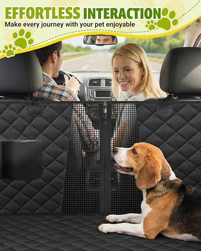 Dog Car Seat Cover, 600D Heavy Dute Durable Car Seat Cover for Dogs Pets, 100% Waterproof Scratch Proof Nonslip Dog Hammock for Cars, Seat Covers Protector with Seatbelt for Pet Sedan SUV Trucks