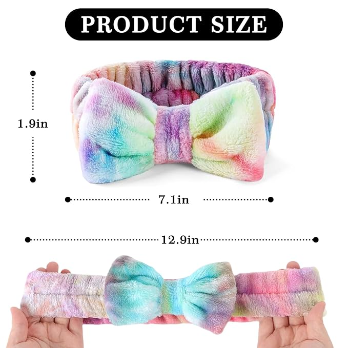 LADES Soft Skincare Headband – Adjustable, Comfortable & Stretchy Fabric, Cute Patterns for Makeup, Facial – Non-Slip, Headband for Hair Control