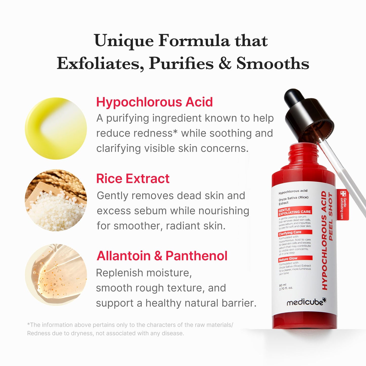 medicube Peel Shot with Hypochlorous Acid | Gentle Exfoliating Serum for Dead Skin Cells & Pores, Blackheads & Excess Sebum Control | Rice Extract, Panthenol for Hydrating & Smoothing Care | 2.7 fl.oz