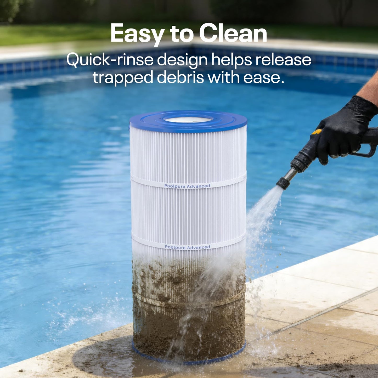 POOLPURE Pool Spa Filter Replaces PWWCT75, Ultral-B6, Unicel C-8411, Filbur FC-1255, Waterway 817-0075N, Waterway Clearwater II 75