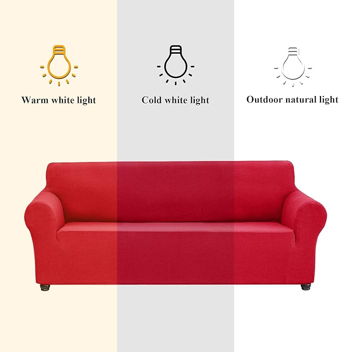 Joccun Stretch Chair Couch Cover,1-Piece Sofa Slipcover Spandex Jacquard Fabric Sofa Covers with Elastic Bottom,Washable Furniture Protector for Dogs,Cats,Kids(Armchair,Ruby)