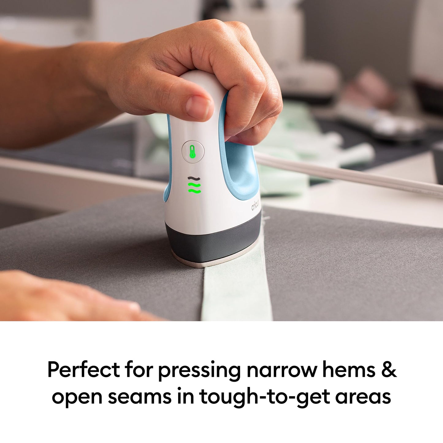 Cricut EasyPress Mini Heat Press - for Pressing Small Objects Like Shoes, Stuffed Animals, Hats & More - 3 Heat Settings & Precision Tip - Ceramic-Coated Heat Plate - Compact & Lightweight - Zen Blue