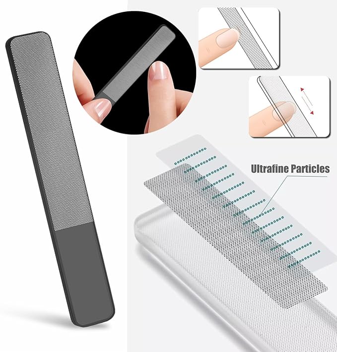 5Pcs Glass Nail Polisher Files Set for Natural Nails 2 Pack Professional Nail Files Double Sided Nail Buffer 3 Pack Nano Glass Nail Crystal Fingernail Polishers File for Manicure Salon or Home