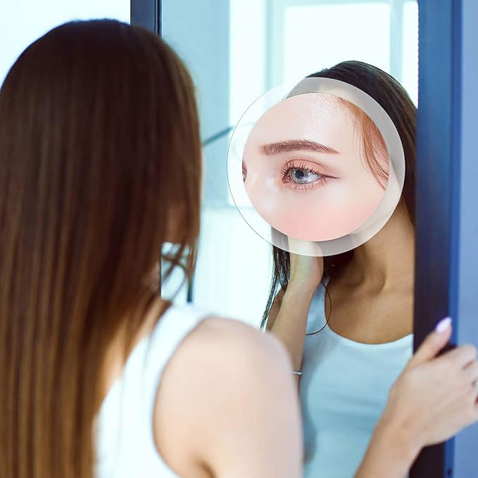 MIYADIVA 25X Magnifying Mirror Suction Cup for Easy Mounting, Use for Makeup Mirror, Travel Stick on Shower Mirror for Plucking Eyebrows 6 Inch