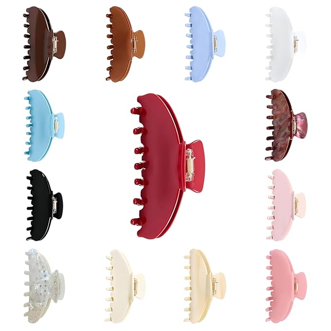 Durable Acetate Hair Clips - 4-Inch Taro color Claw Clips for Fine and Thick Hair (Taro color)