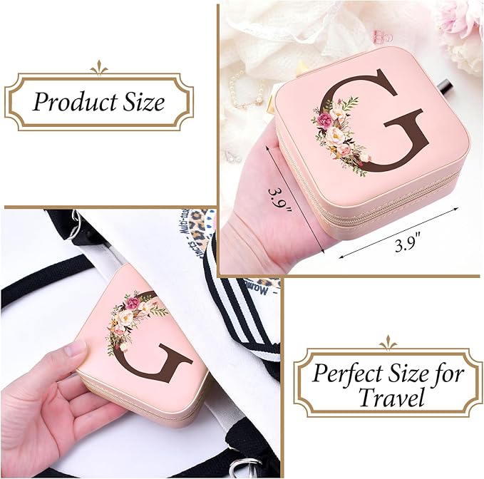 Christmas Stocking Stuffers for Women, Travel Jewelry Case Box Organizer Personalized Gifts, Fashion Travel Essentials Trendy Stuff for Teen Girls