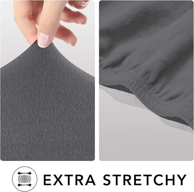 PureFit Super Stretch Sofa Slipcover – Spandex Non Slip Soft Couch Sofa Cover, Washable Furniture Protector with Non Skid Foam and Elastic Bottom for Kids, Pets （Loveseat, Gray ）