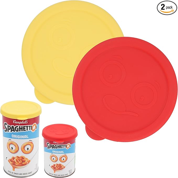 2 Packs Silicone Lids for 15.6 oz and 15.8 oz SpaghettiOs Canned Pasta, Food Sealing Lids for Can, Can Covers for Canned Good, Freezer&Dishwasher Safe (Can NOT Included)