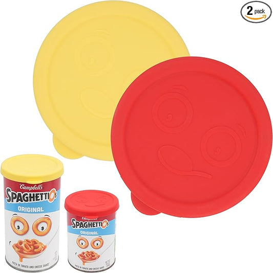 2 Packs Silicone Lids for 15.6 oz and 15.8 oz SpaghettiOs Canned Pasta, Food Sealing Lids for Can, Can Covers for Canned Good, Freezer&Dishwasher Safe (Can NOT Included)