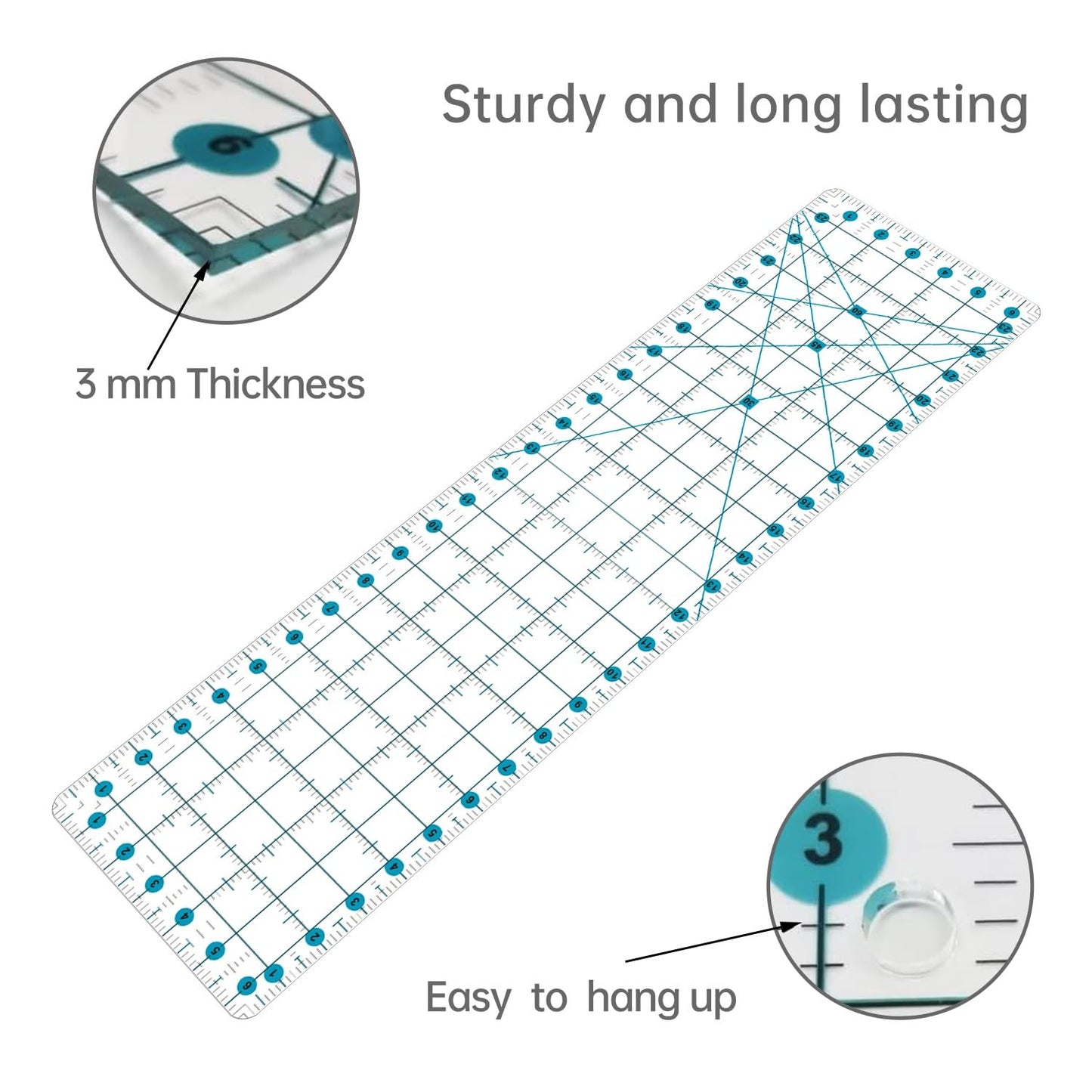 Rotary Cutter Set - Quilting Kit incl. 45mm Fabric Cutter, 5 Replacement Blades, A1 Cutting Mat, Acrylic Quilting Ruler and Sewing Clips, Craft Knife Set, Ideal for Crafting, Sewing, Patchworking