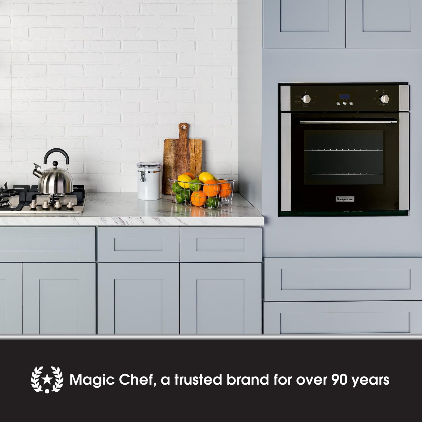 Magic Chef MCSWOE24S Electric 24" 2.2 cu. ft. Single Wall Oven with Convection, Stainless Steel