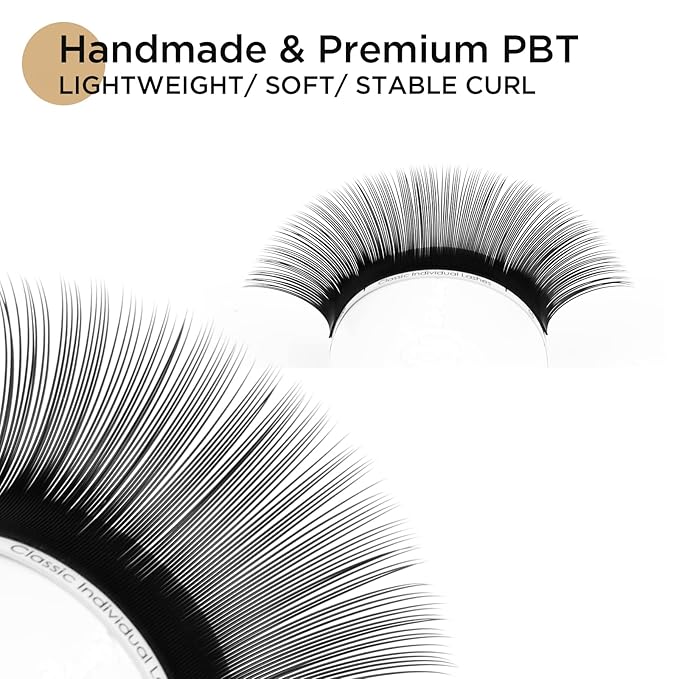 LASHVIEW Semi-Permanent Eyelash Extensions C Curl 10mm 0.20 Thickness Silk Fake Natural Thick Lashes Individual Eyelashes Silk lashes (Salon Use)