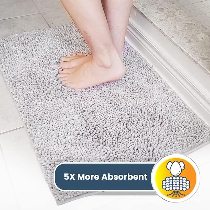 Muddy Mat® | Super Absorbent Door Mat Indoor, Microfiber Quick Dry Chenille Entryway Rug, Non-Slip Front Door Mat, Indoor Mats for Entryway, Machine Washable Pet Rug, White 16"x24"