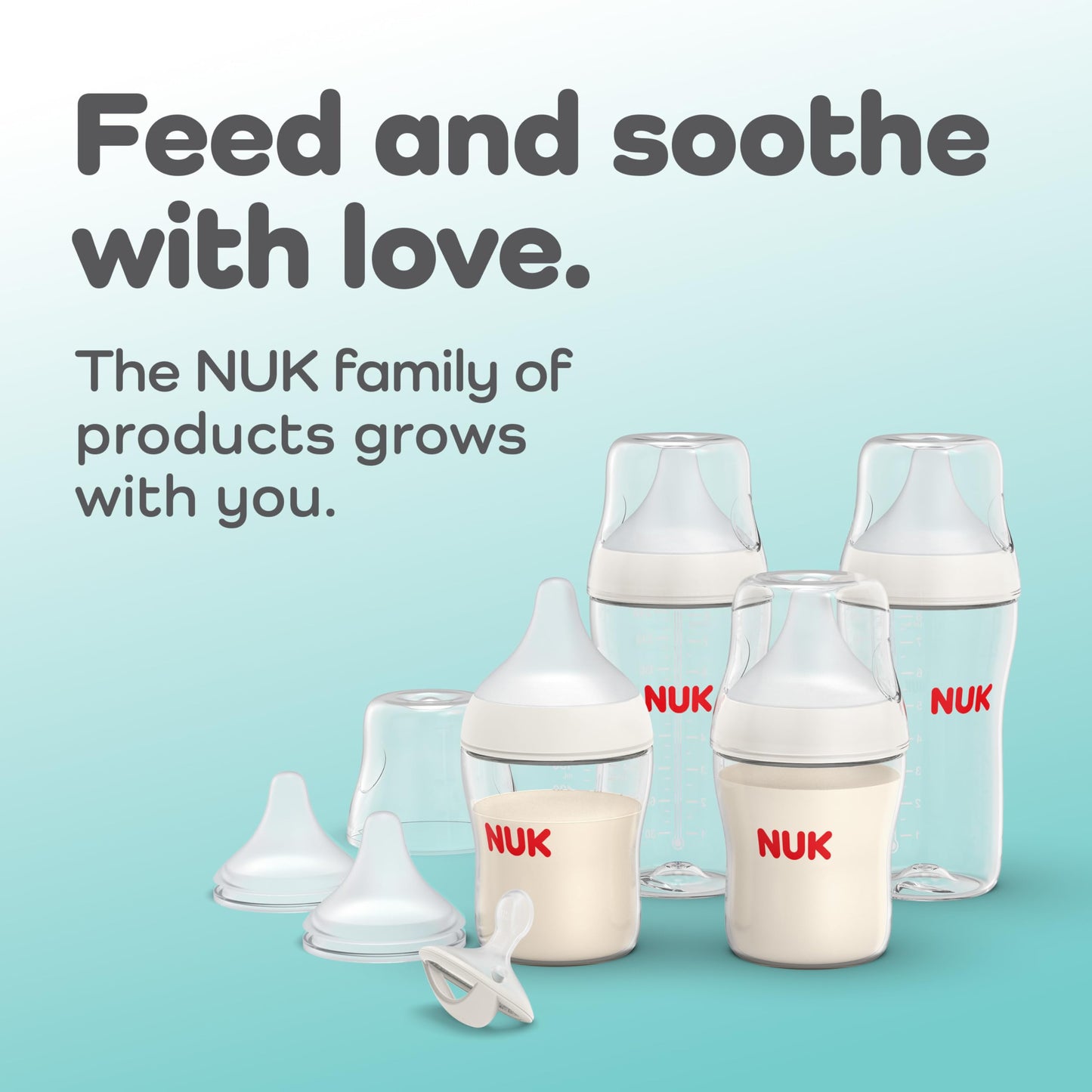 NUK Perfect Match 2-in-1 Natural and Anti-Colic Bottle with Medium Flow, Wide, Adaptable Nipple, 5oz., 4 Pack, BPA Free