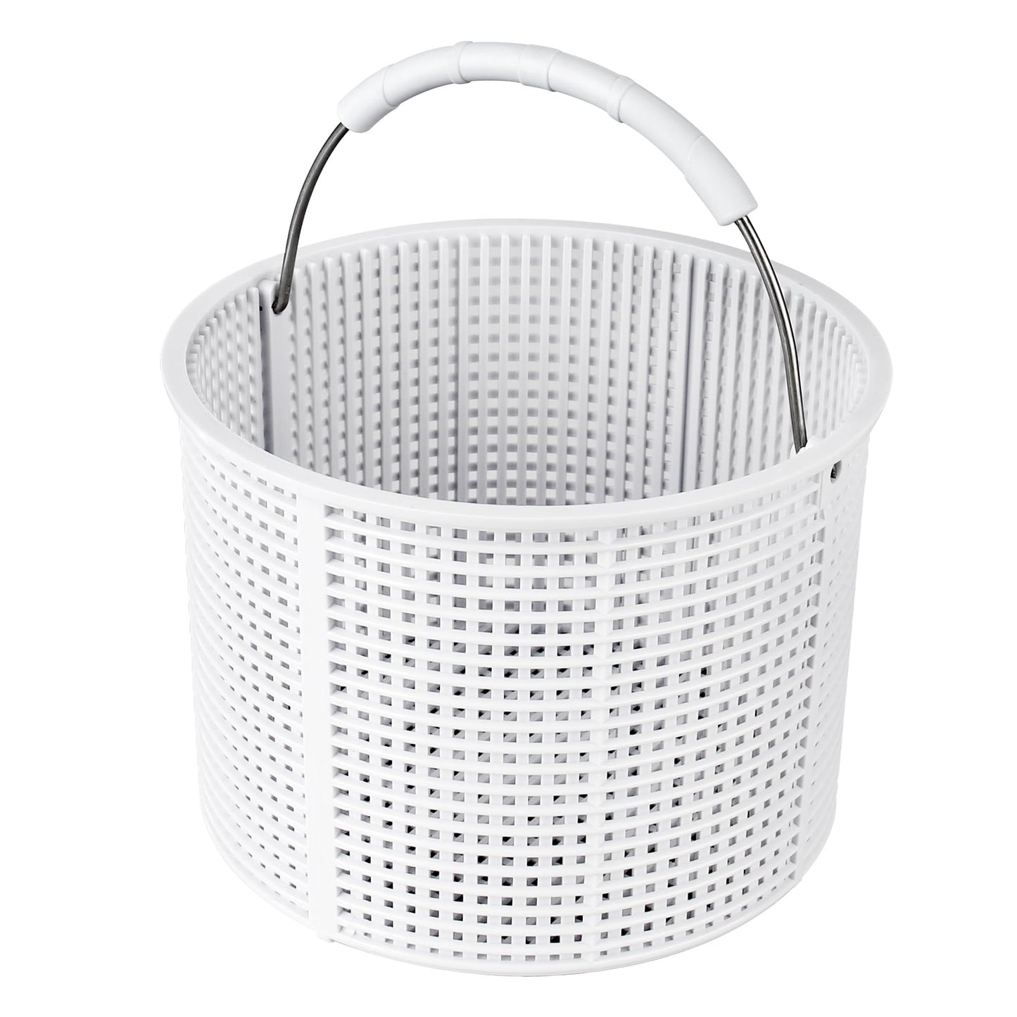 BOUYAO ﻿Upgrade Pool Skimmer Basket - Stainless Steel Handle & Rubber Grip | Direct Replacement for Hayward SPX1082CA & Aladdin B-152, Compatible with Hayward SP1082, SP1075 In-Ground Pool Skimmers