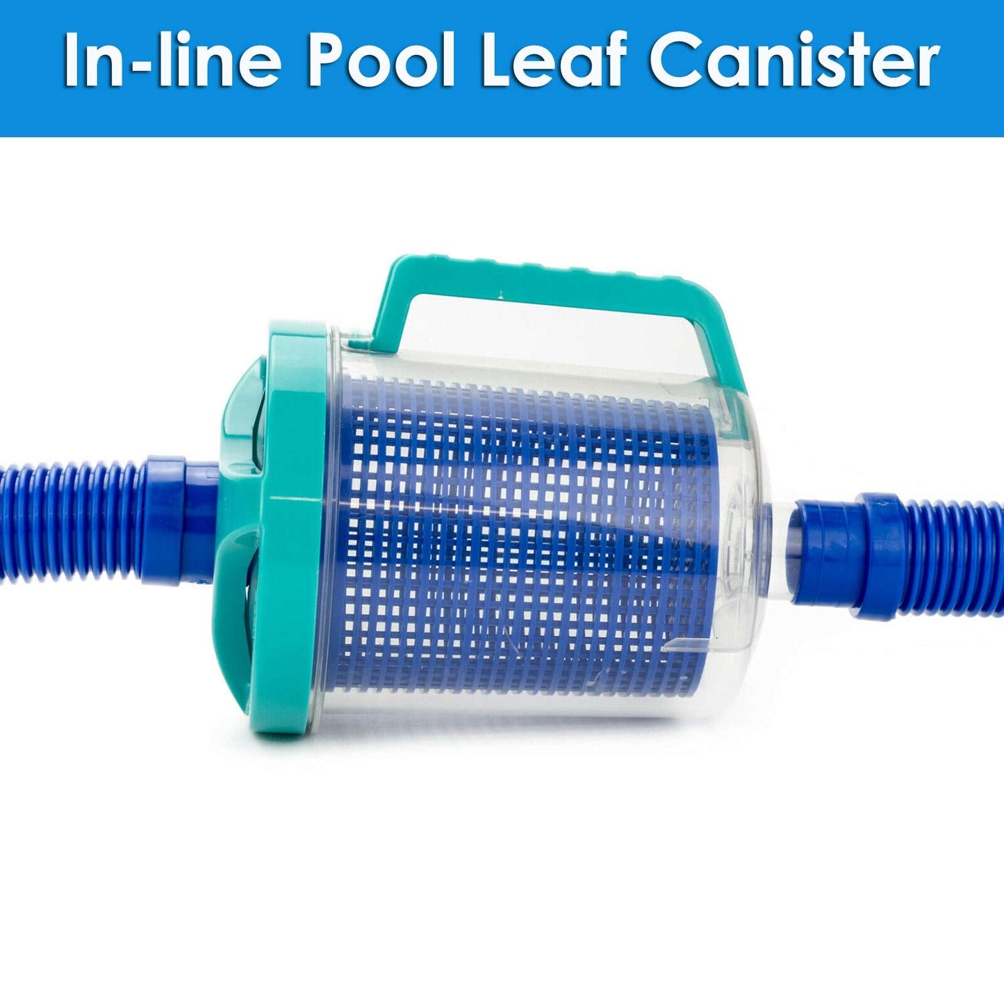 BeadChica Pool Leaf Canister Catcher for Pool Vacuum with Mesh Basket, in-line Leaf Catcher for Swimming Pool Cleaner, Fits Suction Manual & Automatic Pool Cleaners