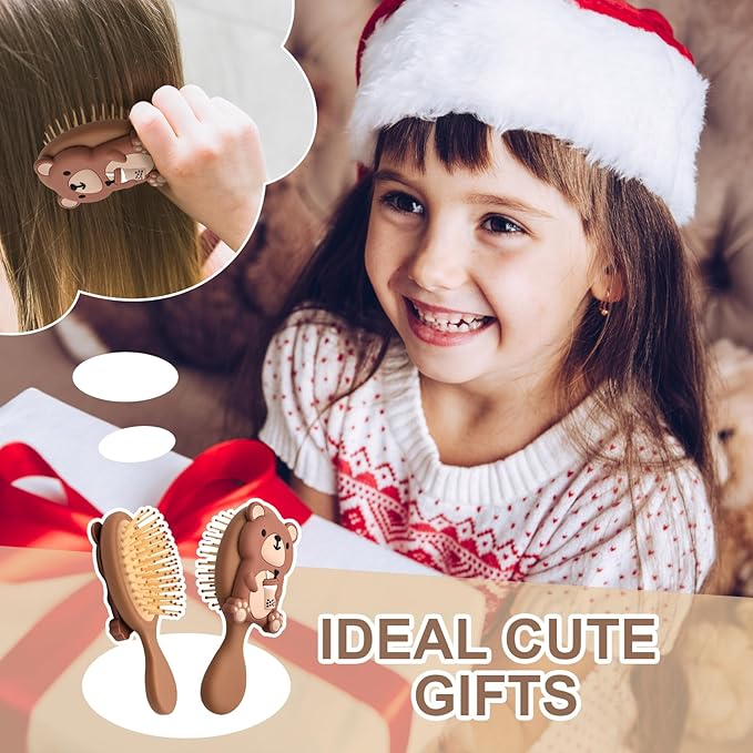 Mini Toddler Hair Brush Detangler Brush Kids Detangling Hairbrush Soft Massage Comb Small Travel Hair Brush for Thick Curly Thin Long ShortÃ¯Â¼ÂBrownÃ¯Â¼Â