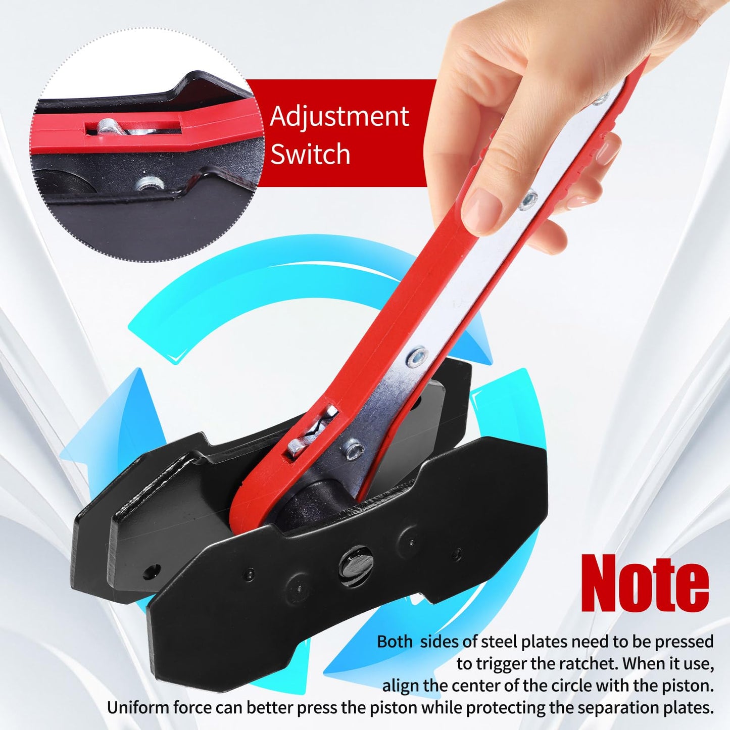BCJCLTS Brake Tools, Brake Caliper Compression Tool, Brake Caliper Tool, Caliper Piston Compressor Tool with 2 Heavy-Duty Caliper Hooks, Car Disc Brake Repair (Large Size red)