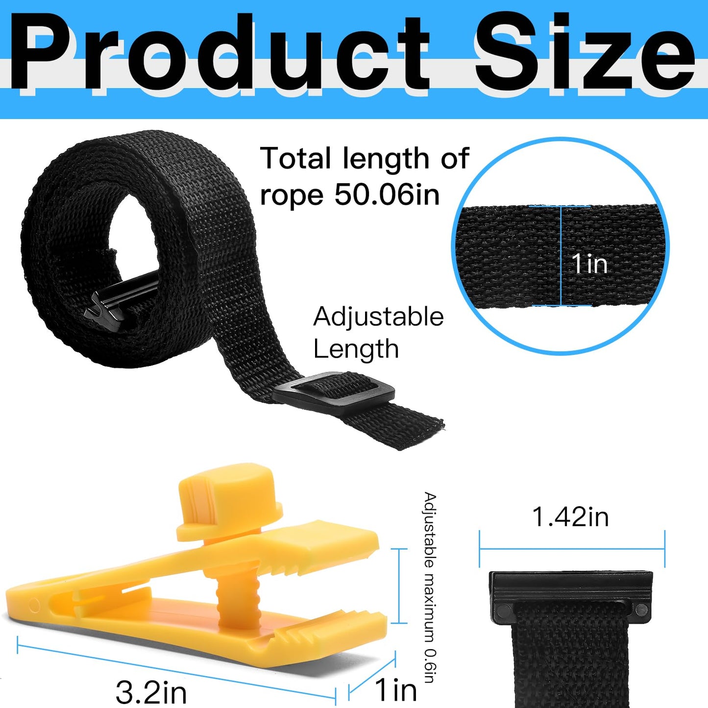 24 Pcs Pool Solar Cover Reel Attachment Kit, Solar Cover Reel Blanket Straps and Clips for Universal Inground Swimming Pool (Yellow, Straps)