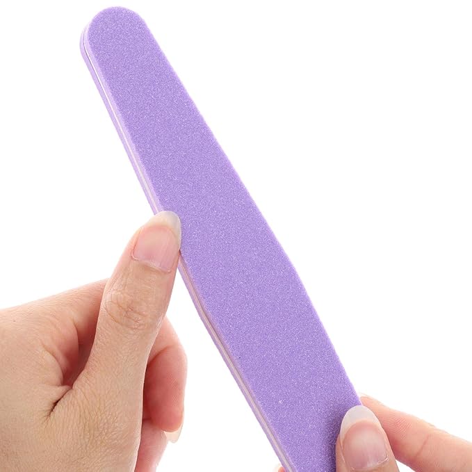 20Pcs Nail Block Buffer Files Sponge Washable Double Sided 100/180 Sanding Buffing File(Purple)
