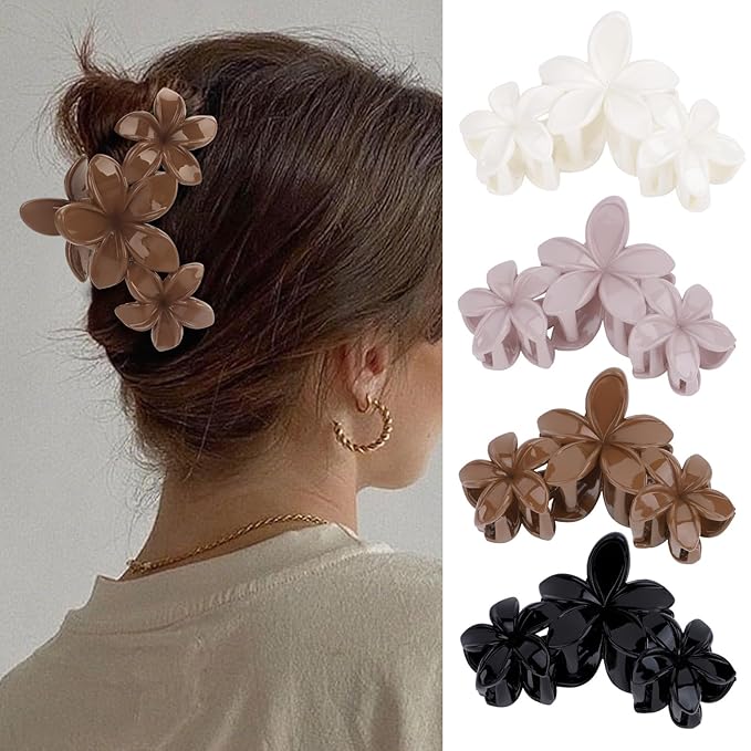 Hawaiian Flower Hair Clips Large Hair Claw for Women Non-Slip Strong Hold Clips for Thick Hair Hair Accessories for Women and Girls