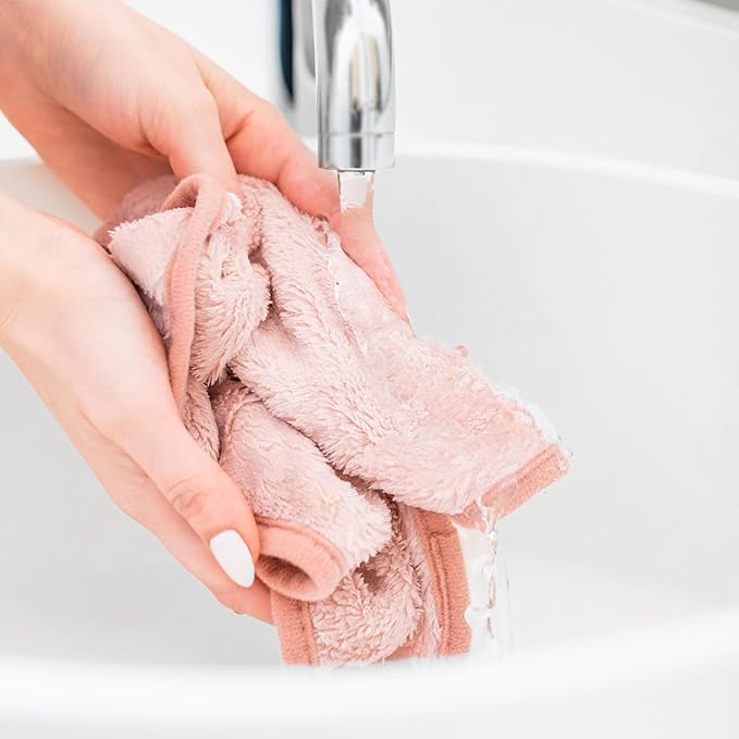 ERASE YOUR FACE Reusable Makeup Remover Cloths - Microfiber Face Towels to Cleanse & Remove Makeup - Water Activated for Sensitive Skin - Eco-Friendly - Pastel (2 Count)