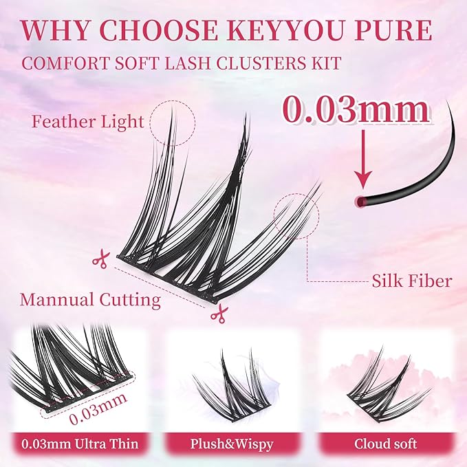 Manga Lash Clusters Kit Eyelash Clusters Eyelashes Anime Lash Clusters With Spikes Eyelash Extension Kit With Lash Bond And Seal Wet Look Spiky Cluster Lashes (cutey kit 120pcs)