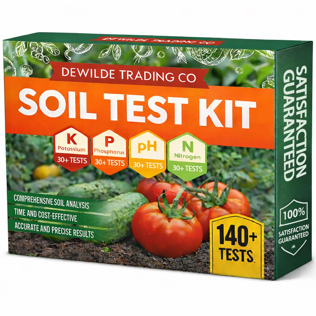 Soil Test Kit -140 Test- 2026 Version- Testing PH Ammonia Nitrogen Phosphorus and Potassium - Tester for Your Vegetable Garden Lawn and Soil