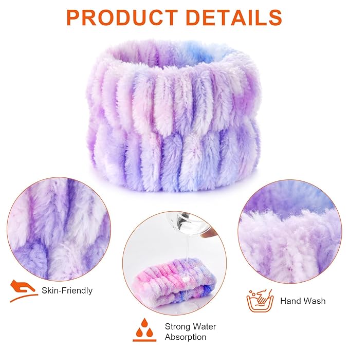 8pcs Wrist Bands for Washing Face Wash Wristbands Wrist Towels Arm Bands for Skincare Makeup Wrist Cuffs Spa Wrist Scrunchies