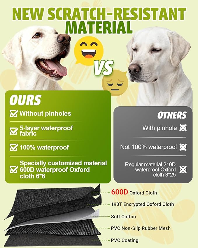 Dog Car Seat Cover, 600D Heavy Dute Durable Car Seat Cover for Dogs Pets, 100% Waterproof Scratch Proof Nonslip Dog Hammock for Cars, Seat Covers Protector with Seatbelt for Pet Sedan SUV Trucks