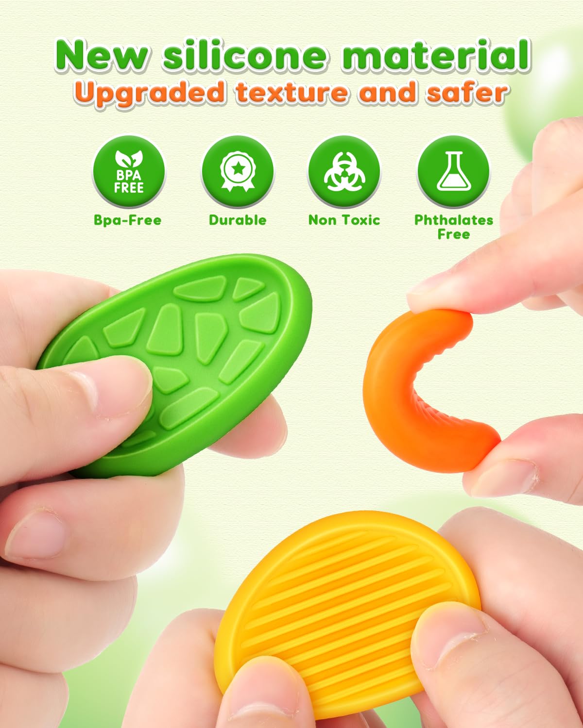 Fidget Toys Sensory Stone for Kids: 24 Pack Textured Worry Stones for Adults - Bulk Fidgets for Classroom Prizes Gooide Bag Stuffers - Quiet ADHD Tools for Autism Kids - Christmas Stocking Stuffers