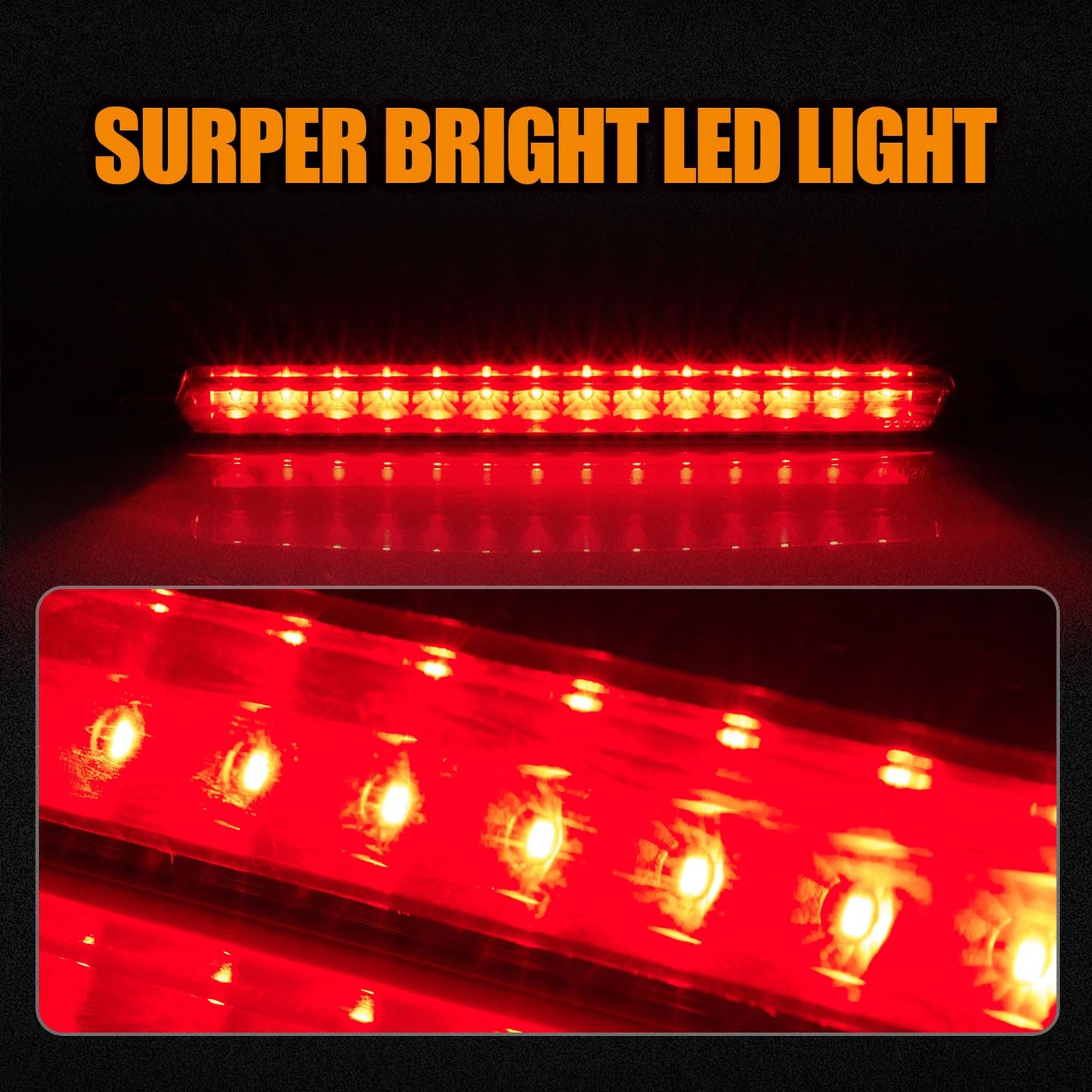Cxdar Third 3rd Brake Light LED for 2009-2017 Chevy Traverse, High Mount Rear Brake Lights Assembly for 2009-2012 GMC Acadia, Waterproof Center Cab Lamp Stop Light
