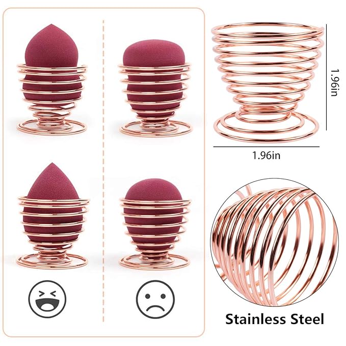 1 Pc Beauty Sponge Blender Holders Makeup Sponge Drying Stand Beauty Sponge Holder Storage Rack Egg Powder Puff Display Stand Sponge Storage, Rose Gold