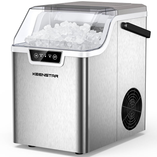 Nugget Ice Maker Countertop, Large Capacity 40lbs/24H, Pebble Ice Maker with Soft Chewable Ice, Self Cleaning, Smart Touch Screen, Sonic Ice Machine for Home Office Party RV
