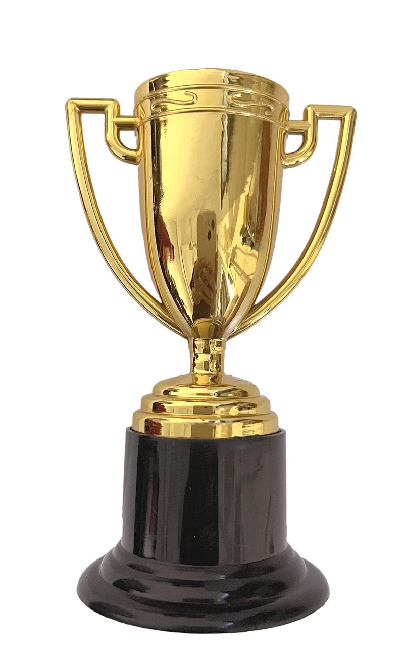 YYaaloa 12 Pack Mini Trophies Plastic Gold Award Trophy Cups 4 Inch for Awards for Party Favors, Props, Rewards, Winning Prizes Props,Sports Tournaments,Competitions (12 Pack)