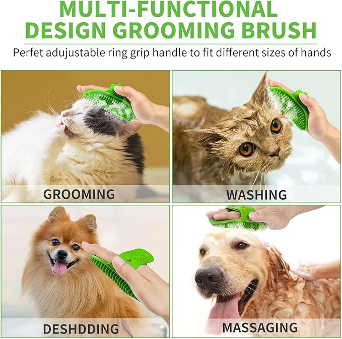 Professional 7 in 1 Dog Paw Cleaner for Dogs & Cats - Includes 1 Portable Paw Washer, 1 Bath Brush, 2 Dog Toothbrushes and 3 Absorbent Towels Note: Fits Paws up to 2 Inches Wide (Small, Green)