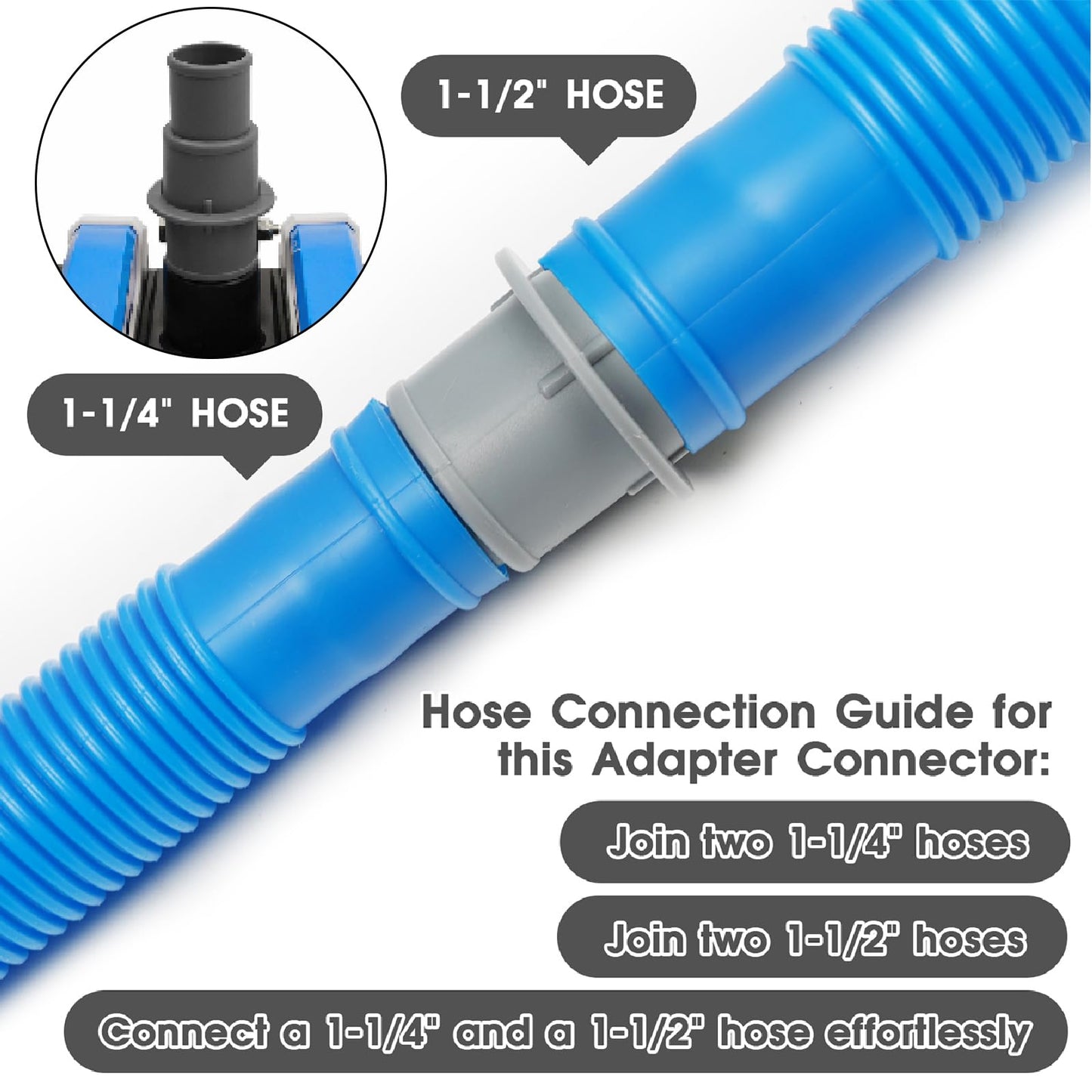 TidyMister 4LB Professional Pool Vacuum Heads with Hose Adapter Connector 1-1/4" or 1-1/2" Set-Commercial-Grade Vac Head & Swivel Handle,Wheels for Vinyl Liner,Inground & Above-Ground Pool