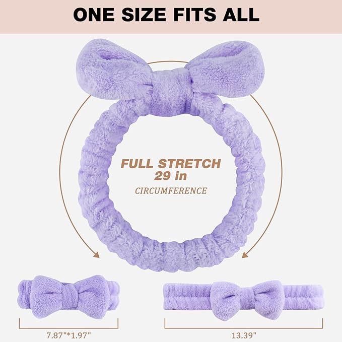 YOOVR 8pcs Spa Headband, Mothers Day Gifts Bulk, Stocking Stuffers for Teen Girls Women, Skincare Makeup Face Wash Headband, Hair Accessories, Party Favors for Adult, Easter Baskets Stuffers (Solid)