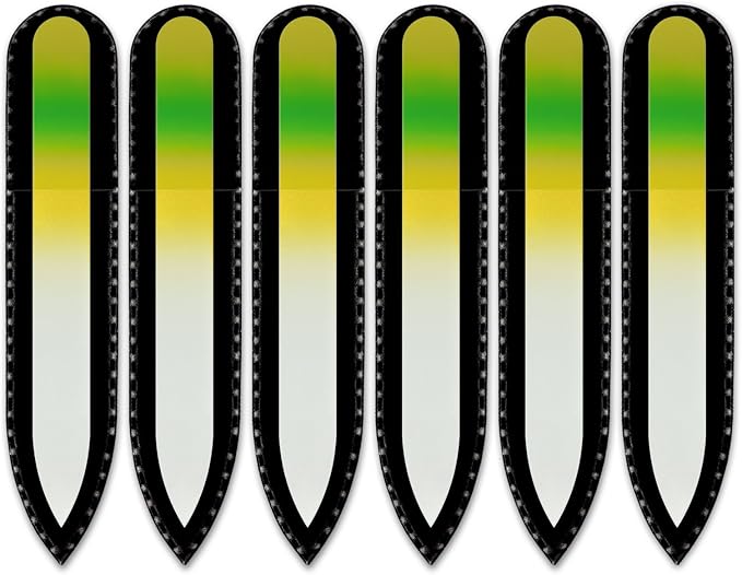 Mont Bleu Rainbow Crystal Nail File in Black Pouch - Small/Purse Size - Czech Tempered Glass - Handmade in Bohemia (Czech Republic)