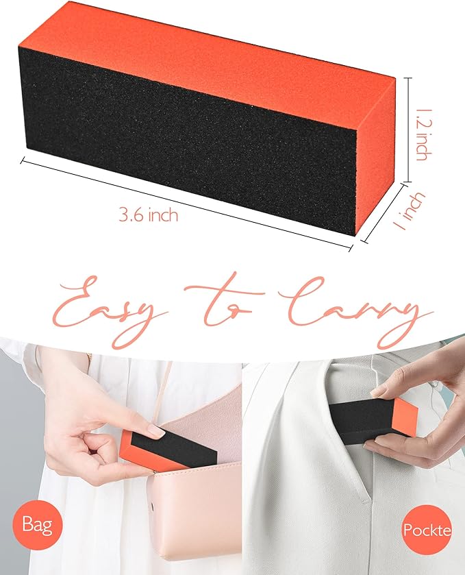 Maryton Nail Buffer Block, Medium/Fine Grit 100/180 Finishing Buffers for Acrylic Nails Gel Polish Nails, 3 Way Professional Pedicure Manicure Buffer Kits, 5 Count