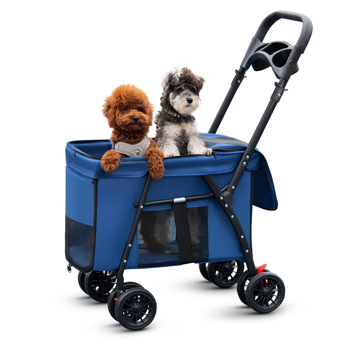 Pet Stroller Cat Dog Stroller Travel Folding Pet Carriers（Blue）