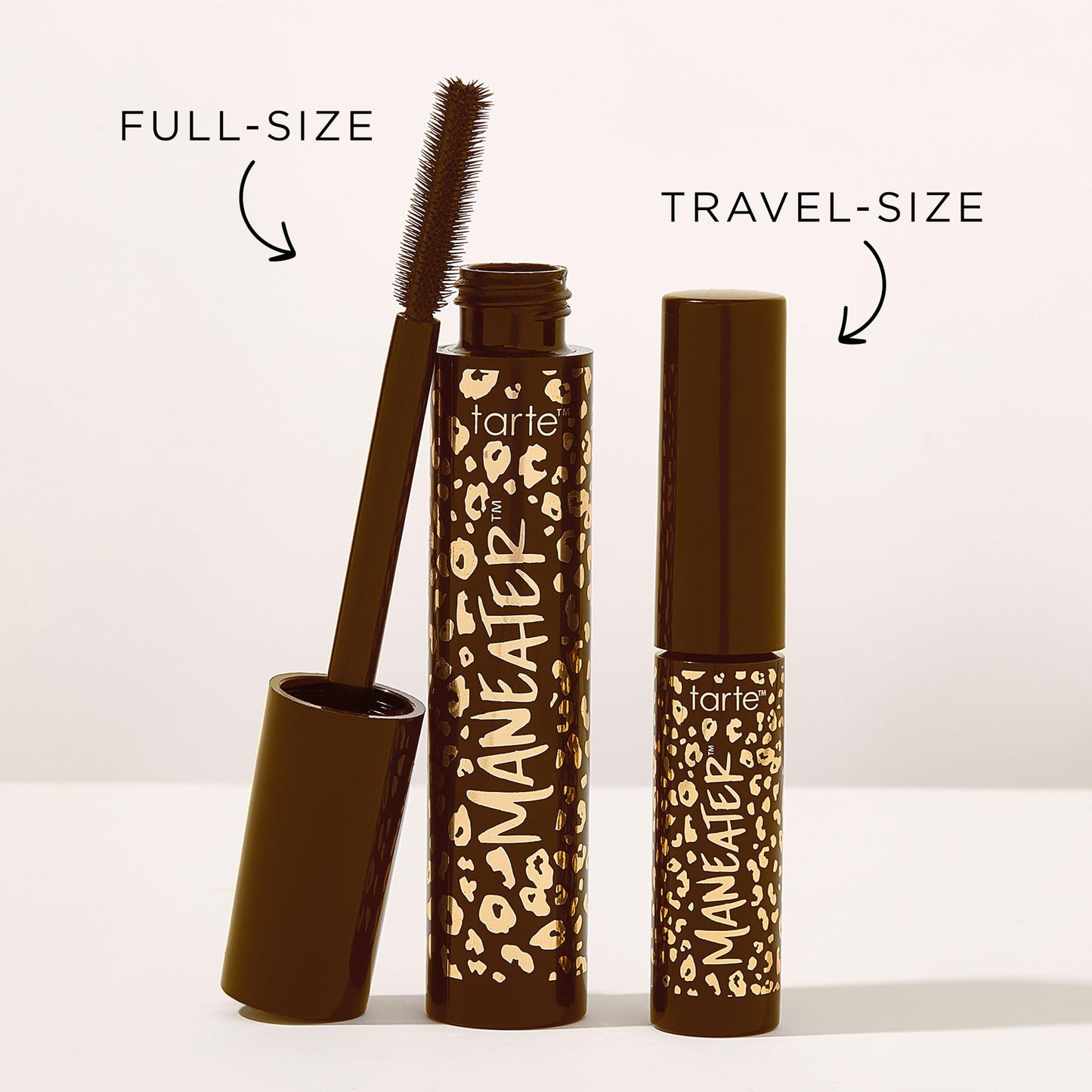 tarte maneater mascara – Extreme Curl, Instant Volume & Length, 16HR Ultra-Creamy Longwear Eye Makeup, Cruelty-Free, travel size, brown