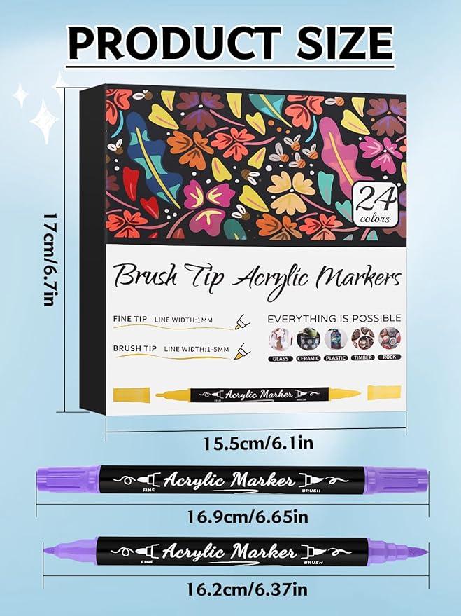24 Colors Nail Art Markers Set, Kalolary 3D Nail Art Pens Double-headed Nail Point Graffiti Dotting Pen Quick-Drying Drawing Painting Liner Brush for DIY Nail Art Home & Salon Manicure Tools