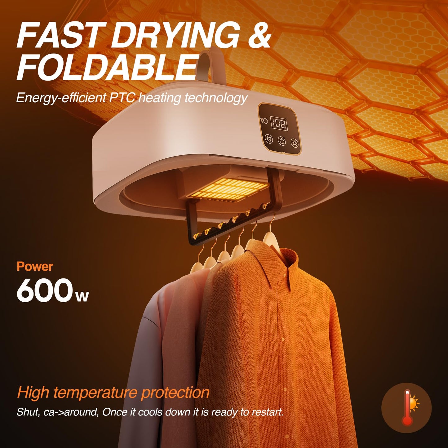 HavRixor Portable Clothes Dryer, Mini Dryers for Laundry, Small Foldable Electric Compact Drying Machine for Travel,RV, Home and Apartment, with Remote Control and Dry Bag