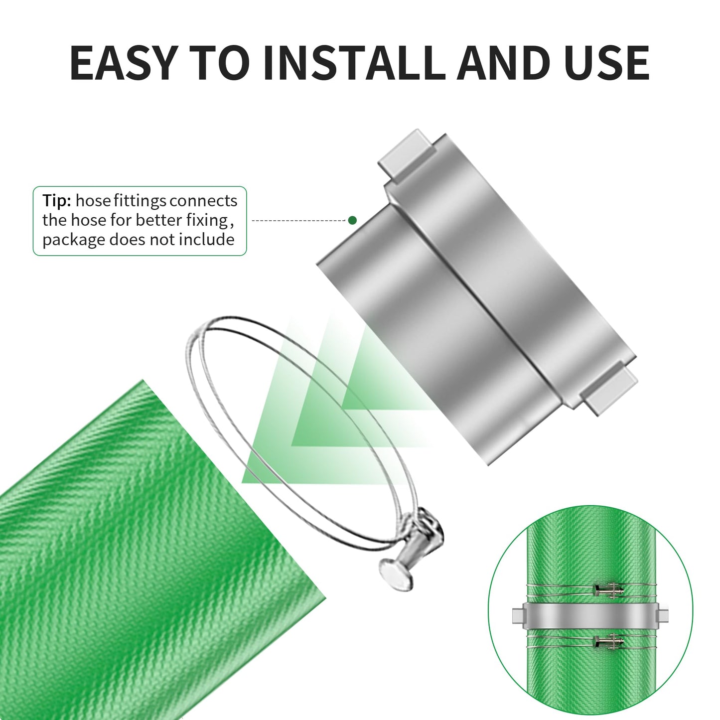 USTAR 2" x 200' Pool Backwash Hose: Pool Drain Hose, Sump Pump Hose with Heavy-Duty 3-Layer, Lightweight, Kink-Resistant for Pool Drain, Irrigation